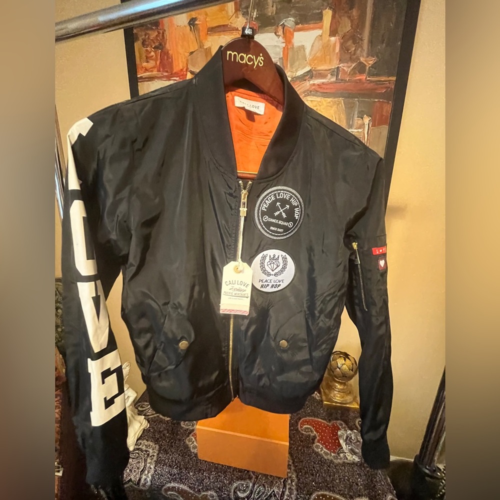 NWT- Cali Love Peace Love Hip Hop Bomber Jacket - Size M